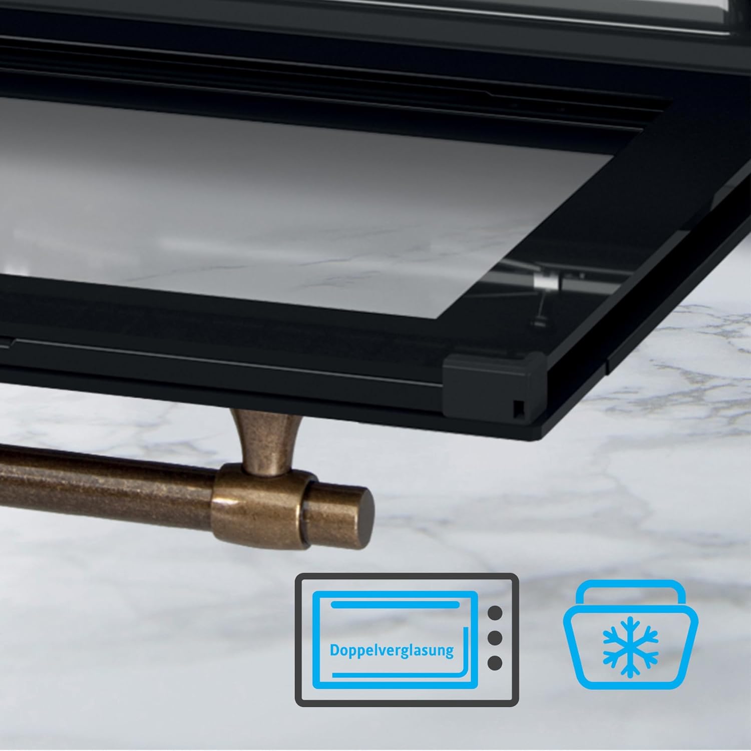 ICQN Mini Four Electrique 60l, 5 Fonctions, 40°-230°C, 2000 W, Anthracite Noir