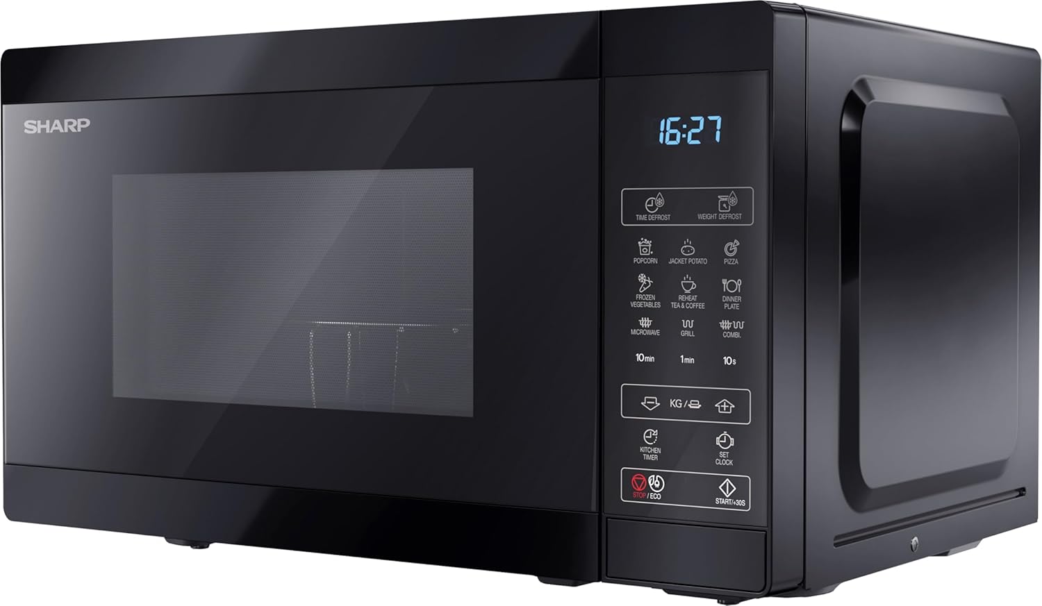 Sharp YC-MG252AE-B, Four micro-ondes, Noir de 25 litres avec gril