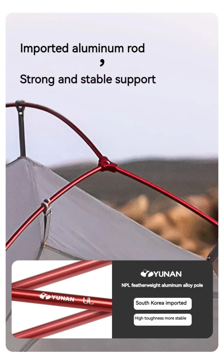 Tente à double-parois ultralégère pour la randonnée, le trekking, le bivouac 2 personnes 930g  Naturehike – Cloud Up Ultralight 10D