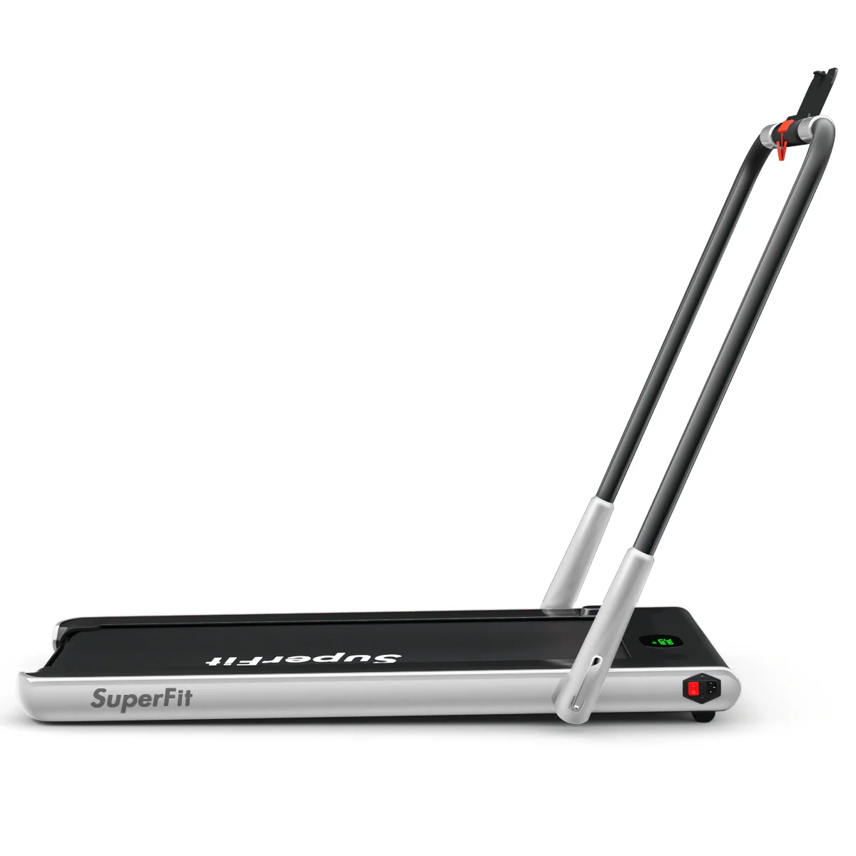 2 en 1 tapis de course electrique pliable 1 à 12 km/h avec haut-parleur bluetooth télécommande moteur 1,67 kw noir et argenté 20_0005458