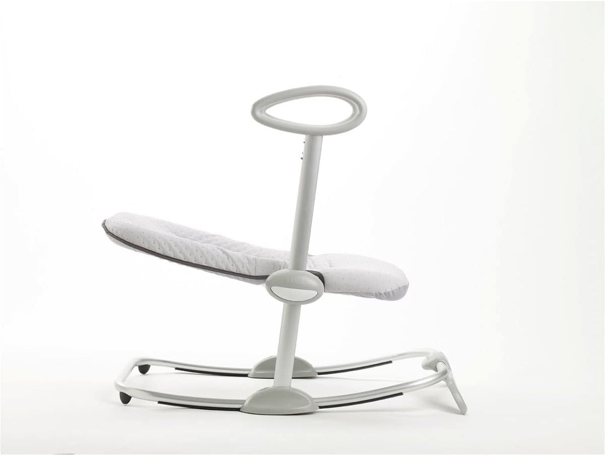 Béaba, Transat Up & Down IV, Transat Réglable en Hauteur, Unisexe pour Bébé et Enfants, 3 Positions d'Inclinaison, Harnais Sécurité 5 Points, Réducteur de Naissance, Gris minéral et miel