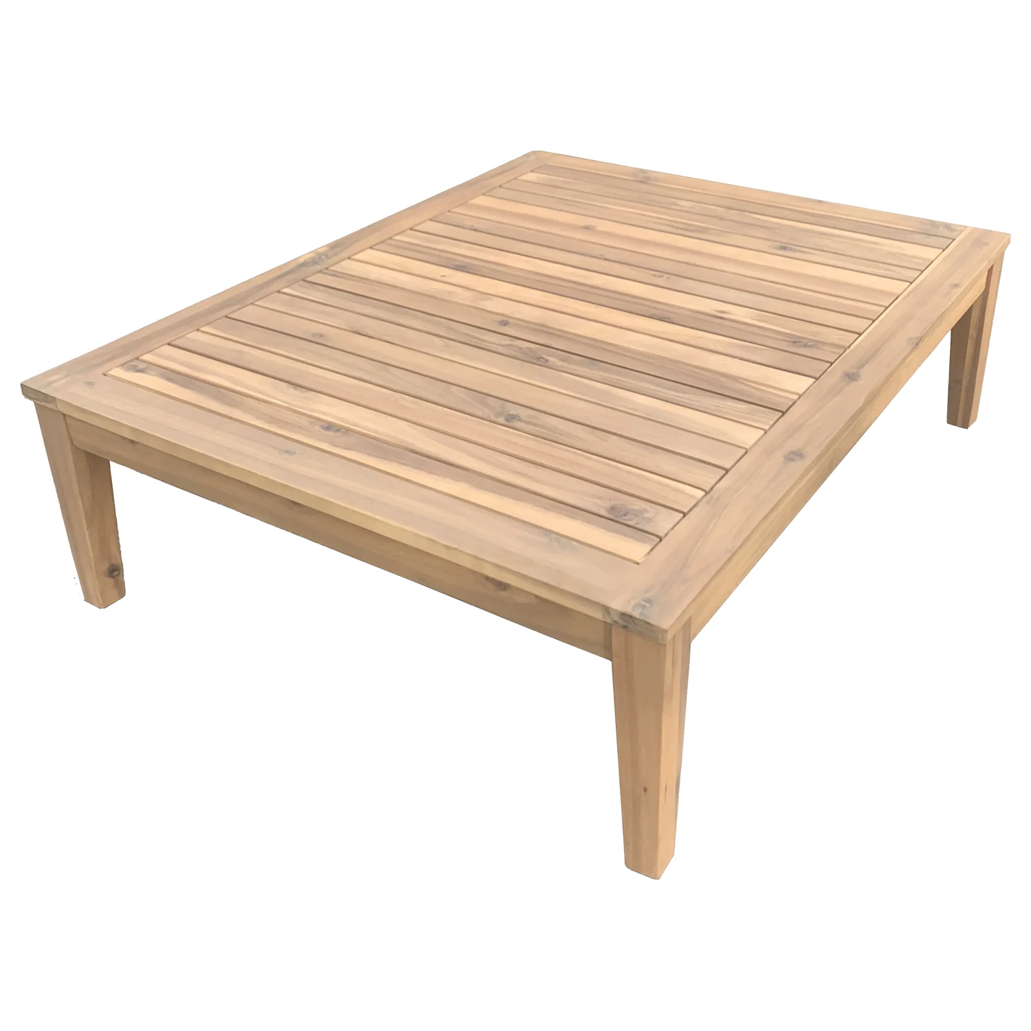 Salon de jardin en acacia 4 places PANGKOR - coussins gris Happy Garden