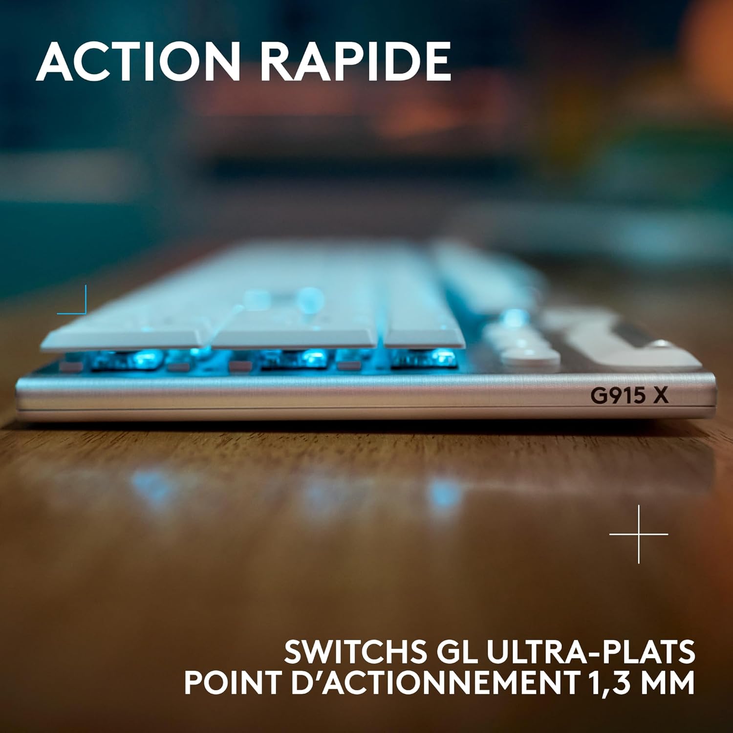 Logitech G915 TKL Tenkeyless LIGHTSPEED Clavier Gamer Mécanique, Switch ultra-plat GL Tactile, RGB LIGHTSYNC, Design élégant et mince, 40+ heures de jeu, Franais AZERTY - Noir