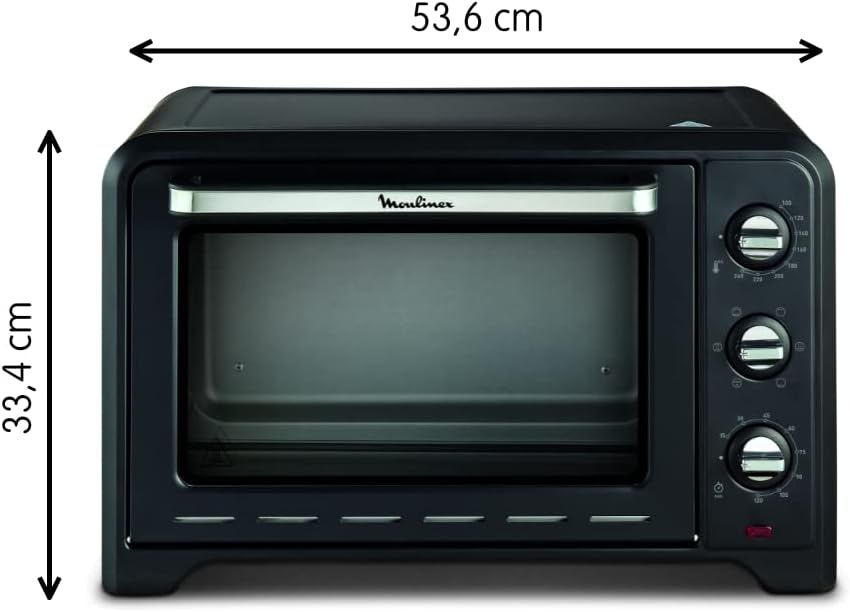 Moulinex Optimo 33L Four Electrique Chaleur tournante Noir 6 Modes de Cuisson pain pizza tartes gateaux patisseries Grille et Leche frites inclus OX464810