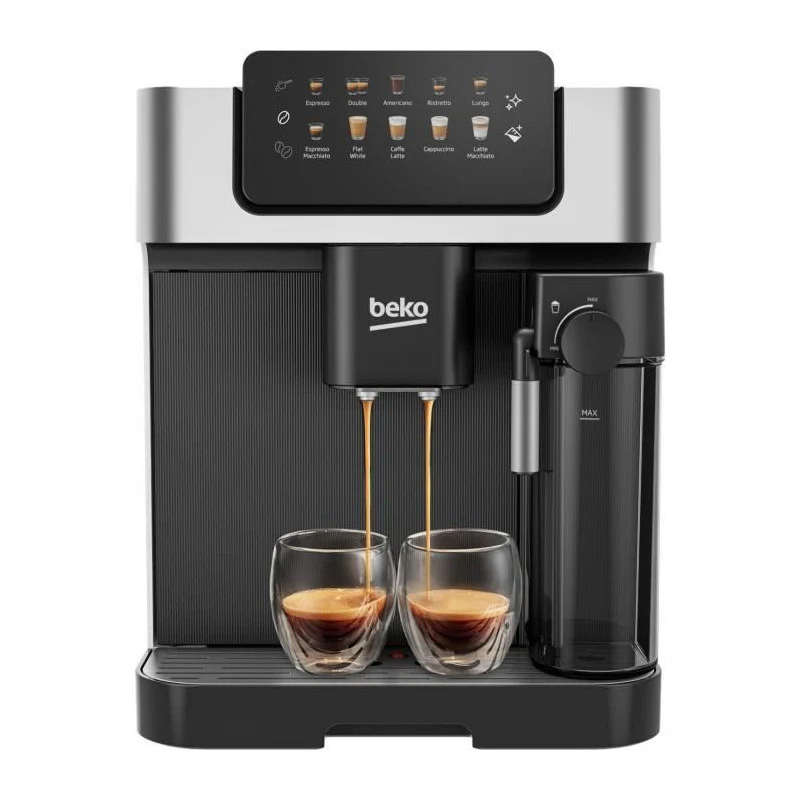 Machine A Café Avec Broyeur - Beko - Ceg7304x - 1350 W - 19 Bars - écran Tactile Couleur Beko