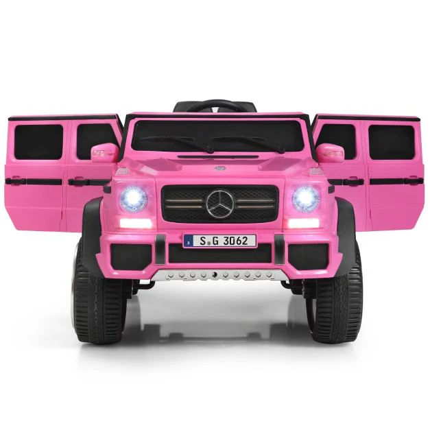 Voiture eléctrique 12 v pour enfants 2 place avec lumières led port aux usb télécommande parentale de 3 à 8 ans rose 20_0004994