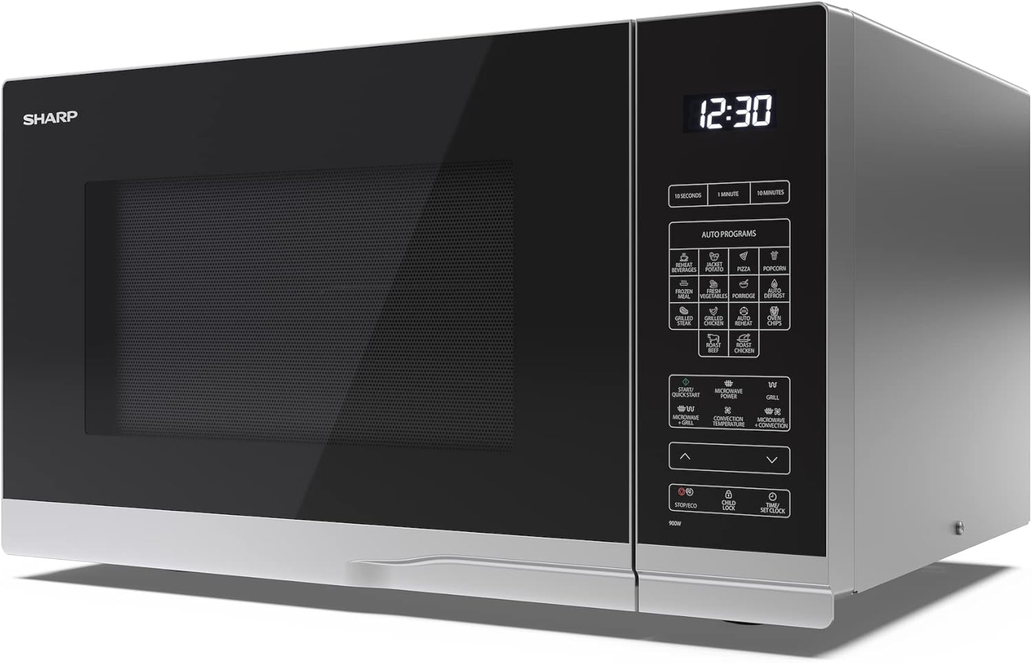Sharp YC-MG252AE-B, Four micro-ondes, Noir de 25 litres avec gril