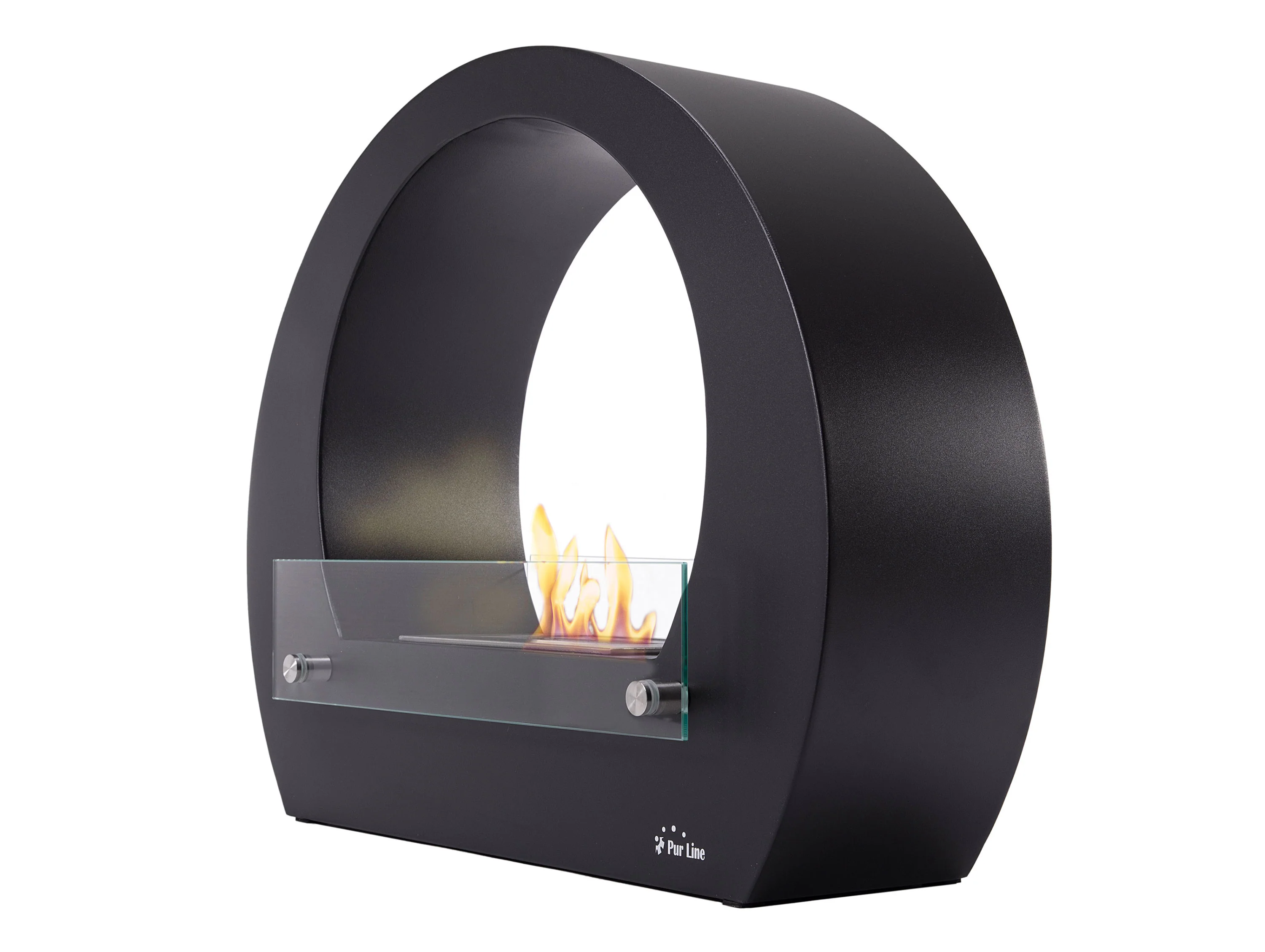 Cheminée à l'éthanol au sol en acier blanc avec flamme réglable