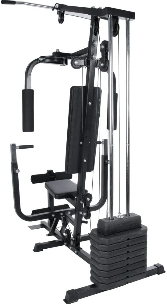 Station de musculation multifonction avec poids de 40 kg presse de poitrine butterfly cble barre latissimus 203 cm banc d'haltérophilie complet appareil de fitness gym 01_0000176
