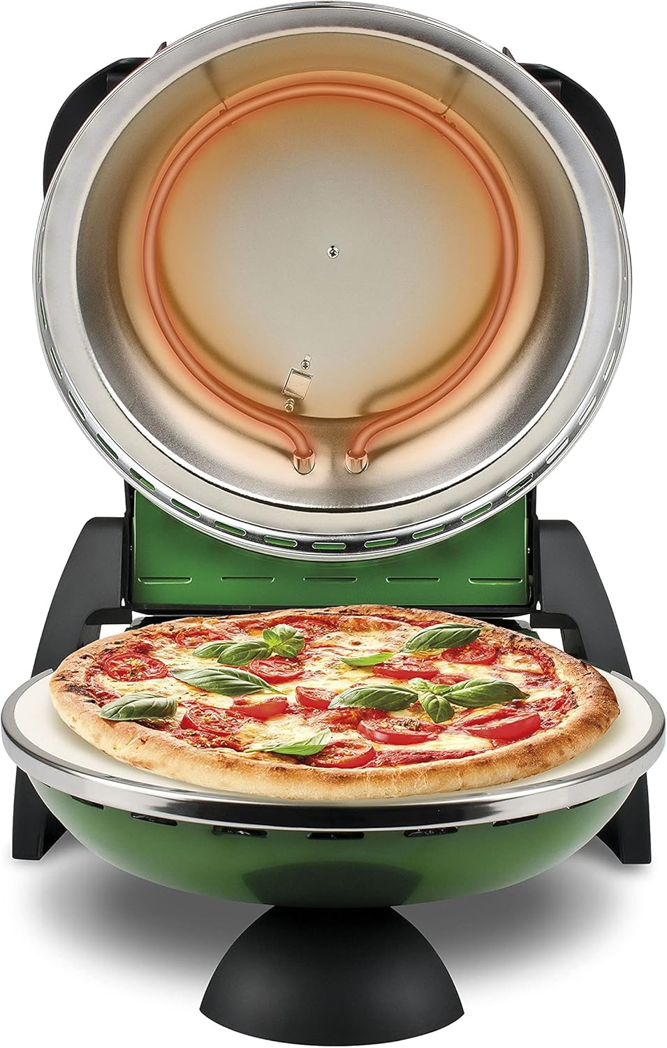 G3 Ferrari G10006 Pizza Exprimer Plaisir, Four Pizza, 1200 W, 400°C, Pierre Réfractaire (diamètre 31 cm), Minuteur 5', Livre de Recettes inclus, Noir