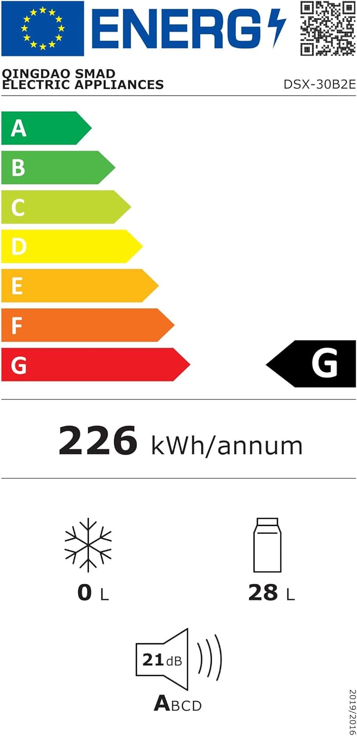 Smad Frigo Camping 12V 220V avec Serrure Mini Frigo Voiture à Porte Réversible sans Bruit 30L Noir