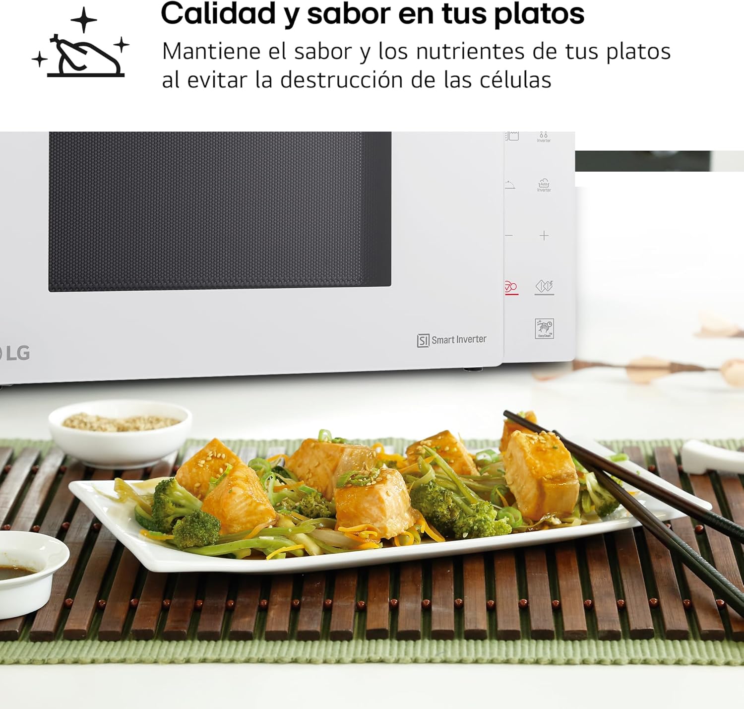 LG MH6535GDS Comptoir de cuisine Four à micro-ondes Smart Inverter avec gril à quartz, 25 L, 1000 W, programmes automatiques, niveaux de puissance réglables, cuisson à vapeur, noir