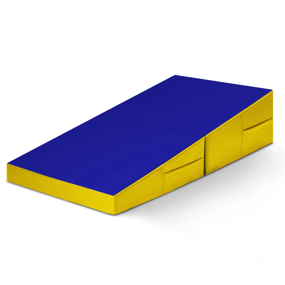 Tapis de gymnastique incliné 150 x 75 x 36 cm matelas de gym angle droit pliable avec poignée de transport surface anti-déchirure 20_0006596