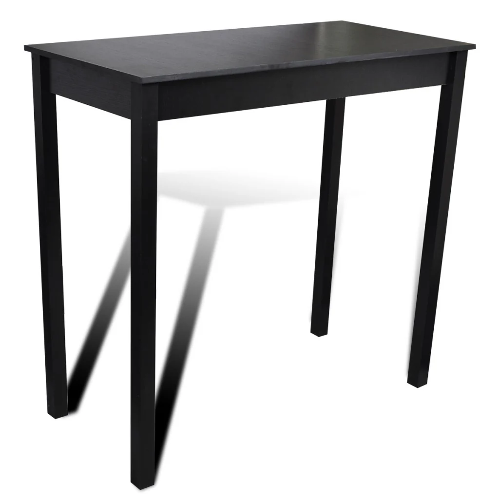 Lot de 4 tabourets de bar avec table haute noir 1202004