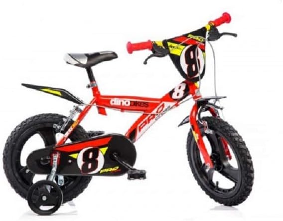 Dino Bikes MTB 143GLN 14 Pouce KIDSBIKE Boy vélo, Bicyclette, Enfant-Velo, bécane, vélocipède, Rouler en vélo, Faire du vélo..Rouge..stabilisateurs..gardeboue.. 14pouce 3-6 Ans 100-120cm