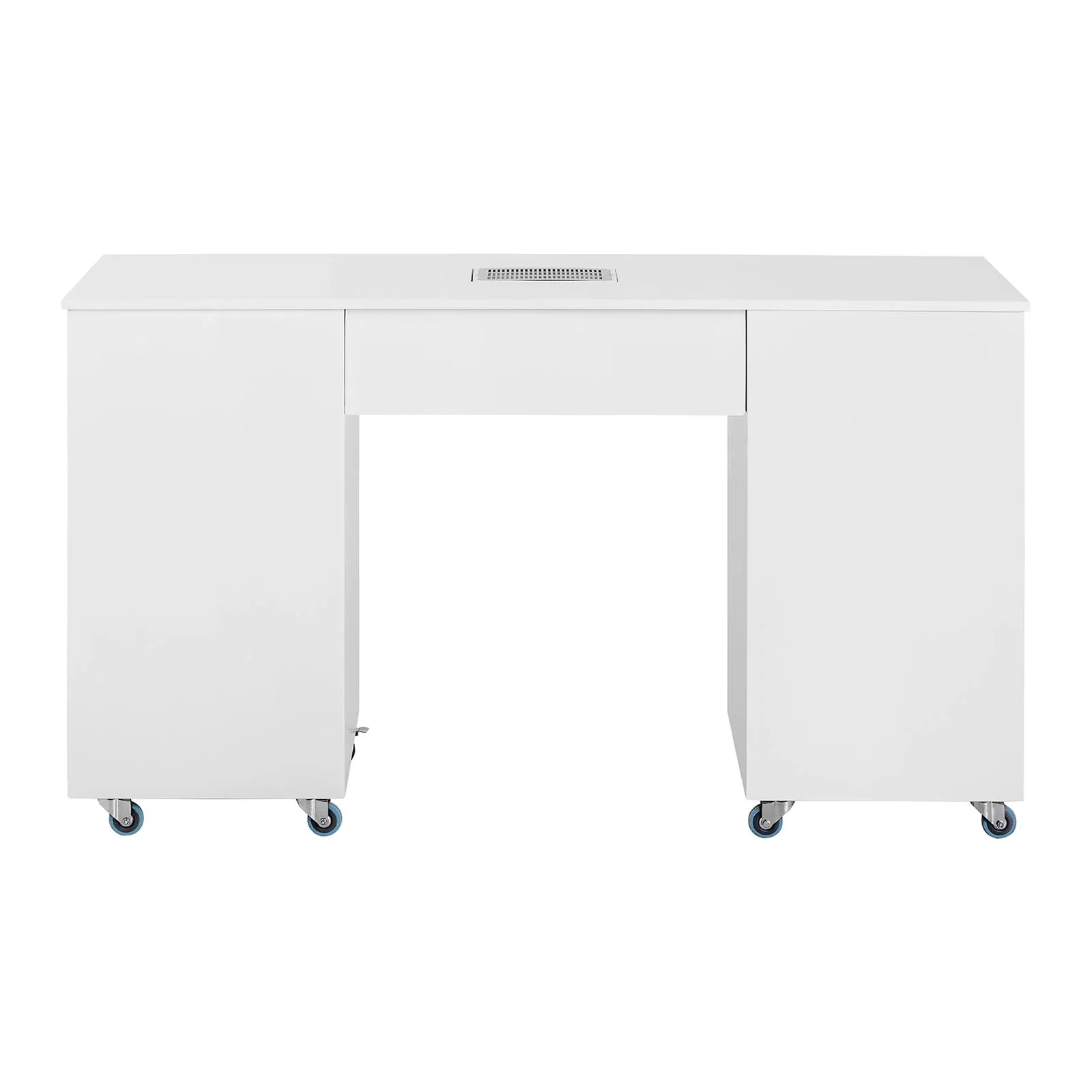 Table de manucure manucurie pour onglerie prothésiste ongulaire (3 tiroirs, aspiration intégrée, 8 roulettes en caoutchouc, panneau de fibres)  14_0007858