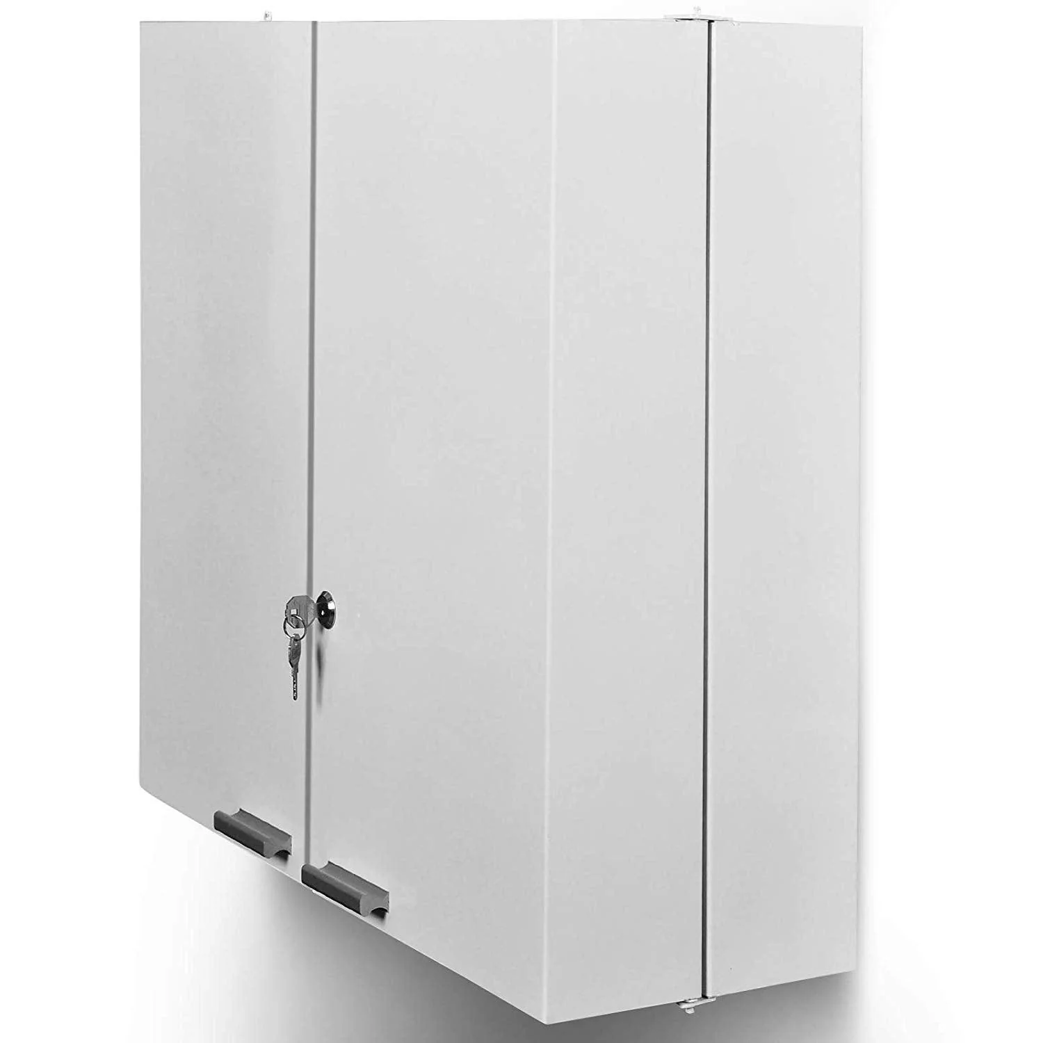 Armoire à pharmacie murale 53 x 53 cm 2 portes serrure blanc meuble à pharmacie armoire médicaments métal salle de bains 2001125