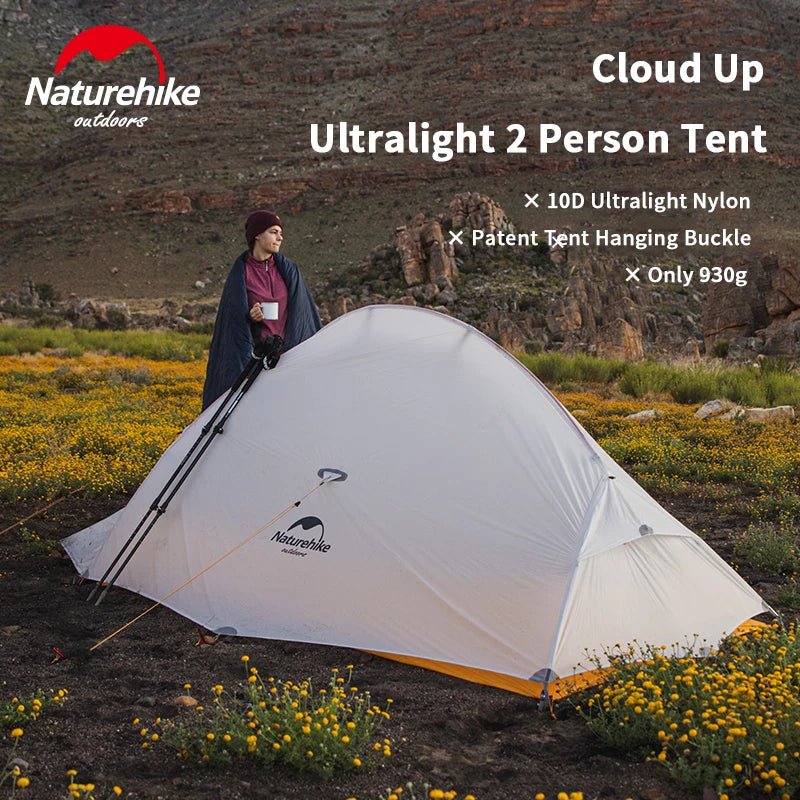 Tente à double-parois ultralégère pour la randonnée, le trekking, le bivouac 2 personnes 930g  Naturehike – Cloud Up Ultralight 10D