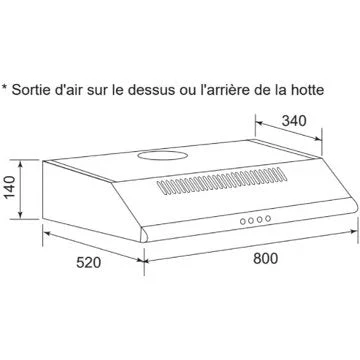 Hotte casquette							AIRLUX				AHC840IX