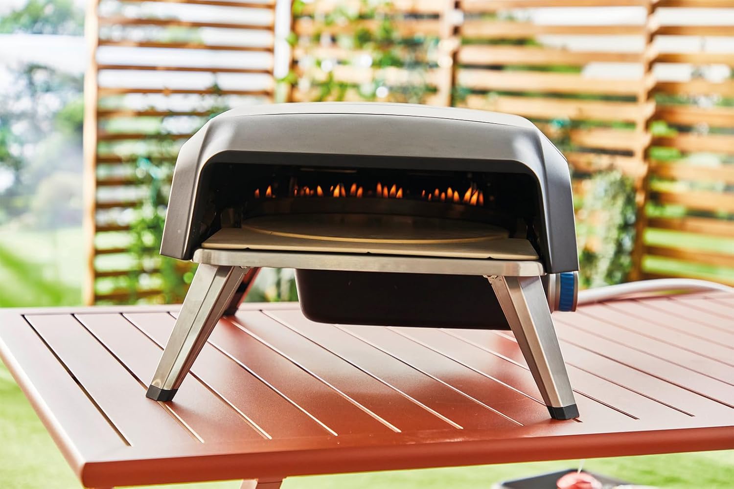 Tefal Pizza Pronto, Four à pizza maison, Four à pizza à gaz, Pierre rotative à 360° à l'intérieur, Pizza de 30 cm max, Cuisson Rapide, Application gratuite JM412010