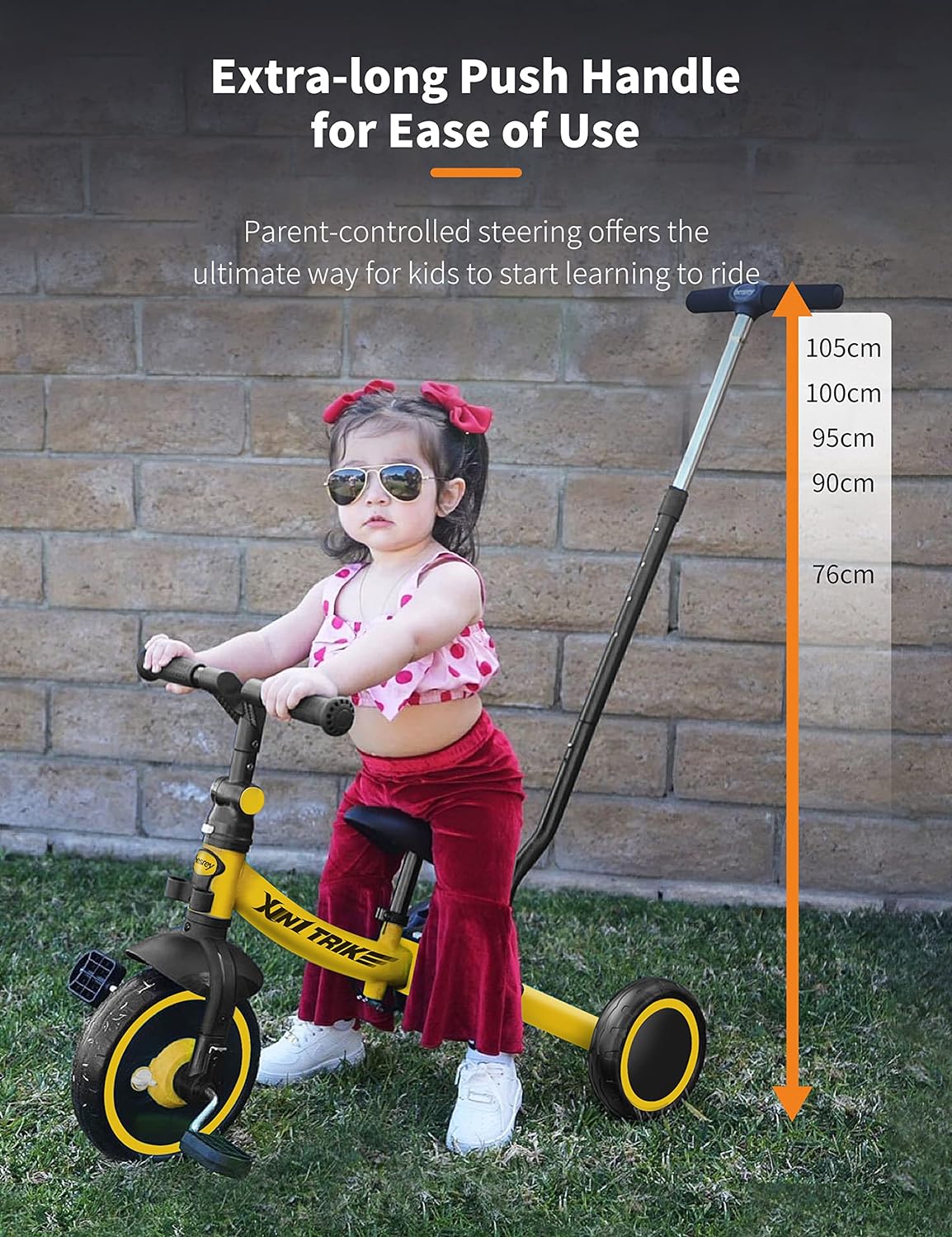 besrey 5 en 1 Tricycle Enfant bébé évolutif 1-4 Ans,Vélo Draisienne,Vélo sans Pédale,Noir