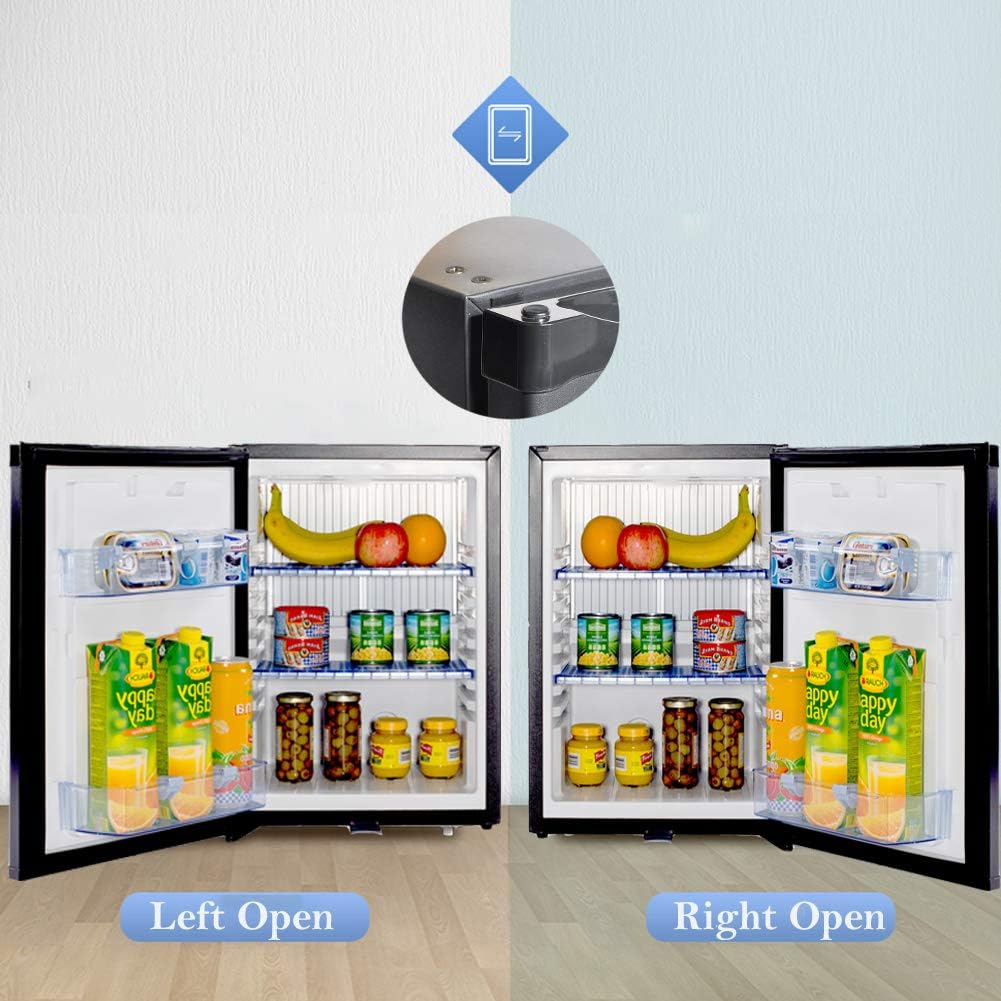 Smad Frigo Camping 12V 220V avec Serrure Mini Frigo Voiture à Porte Réversible sans Bruit 30L Noir