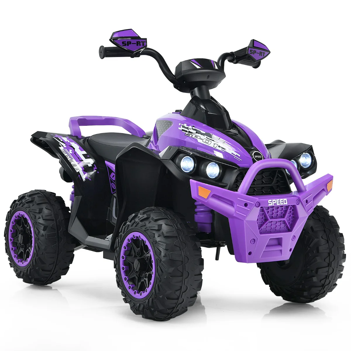 Quad electrique pour enfants 12v 7ah led musique pédale klaxon 3-4 km/h pour enfants de 3 à 8 ans violet 20_0005932