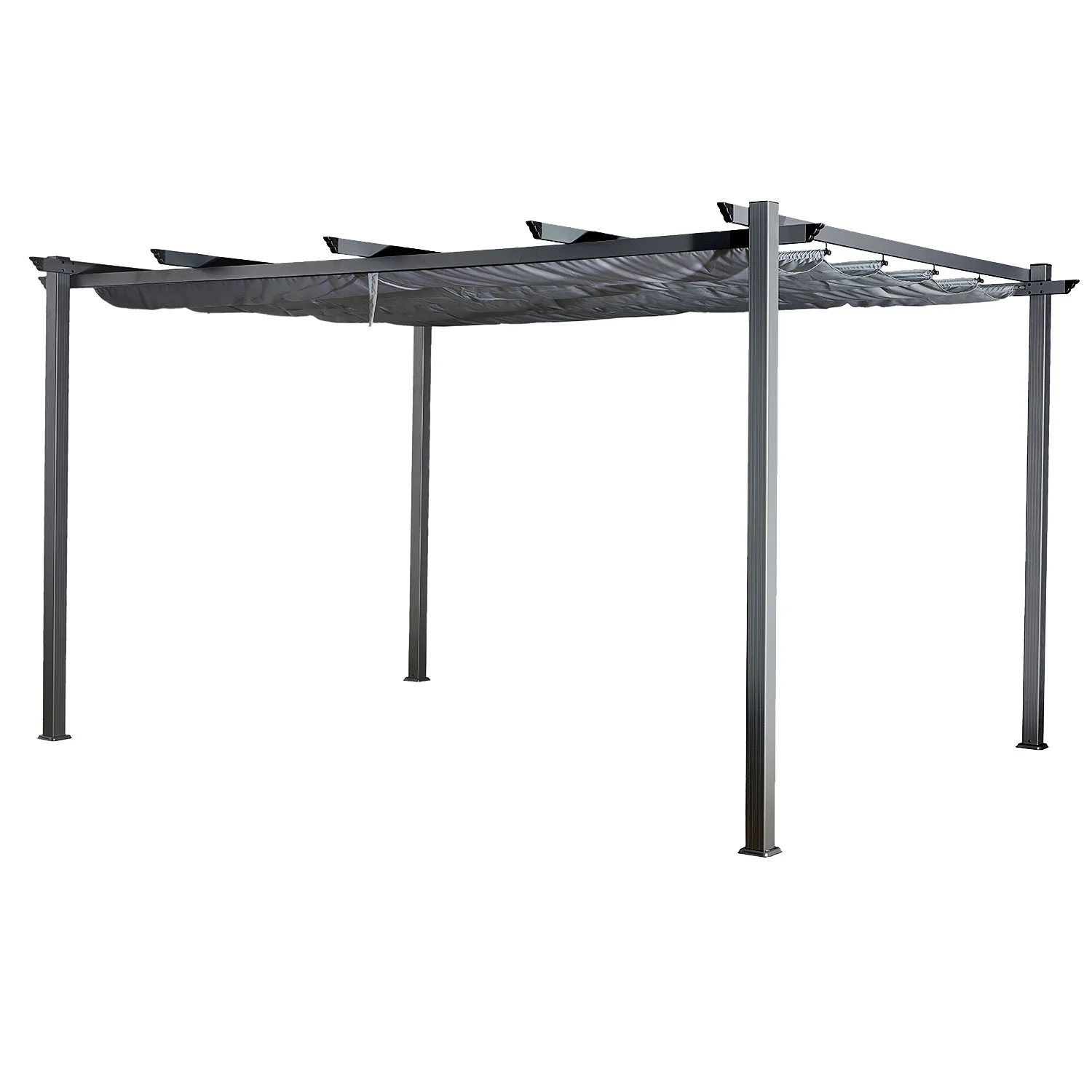 Pergola autoportante 3 × 4m CASSIS grise - structure aluminium Happy Garden