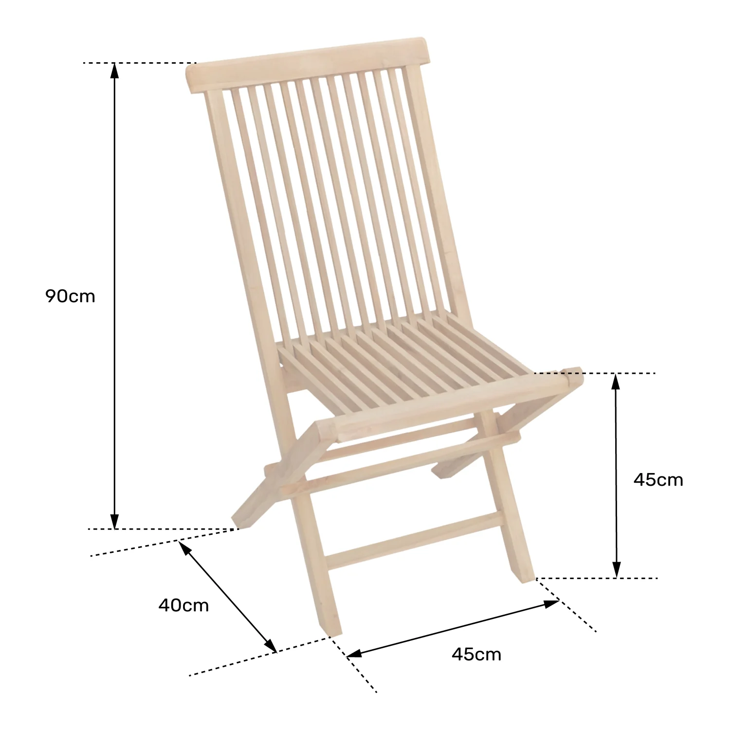 Lot de 8 chaises de jardin en teck LOMBOK Happy Garden
