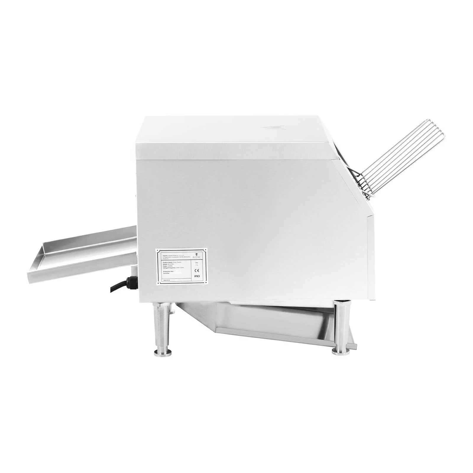 Grille-pain convoyeur 2200watts 3fonctions toaster professionnel grille-pain rotatif (puissance: 2200w, vitesses: 7, mode veille, petits pains, pain) 14_0004963