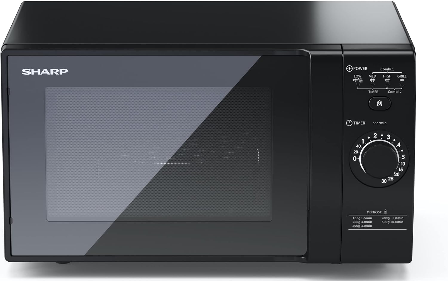 Sharp YC-MG252AE-B, Four micro-ondes, Noir de 25 litres avec gril