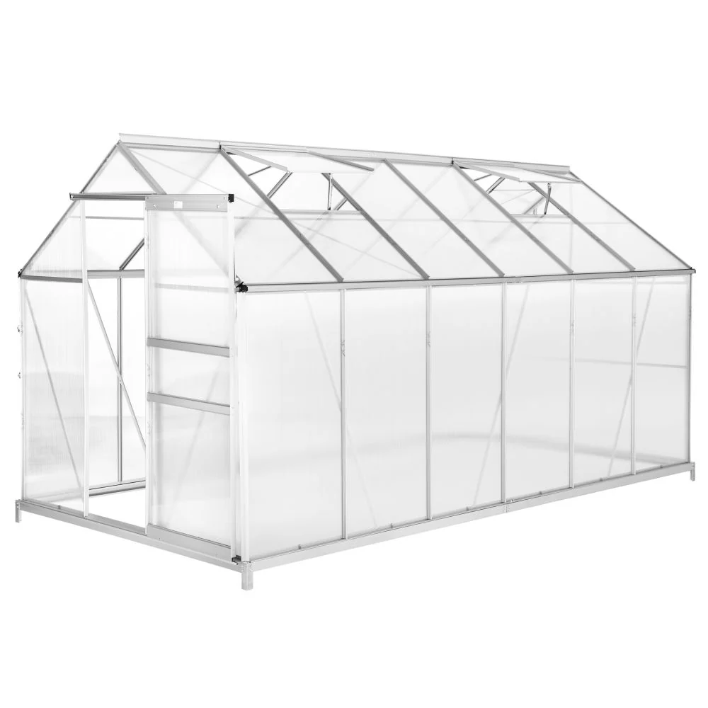 Serre de jardin jardinage outillage aluminium avec embase 375 x 185 x 195 cm 1608014
