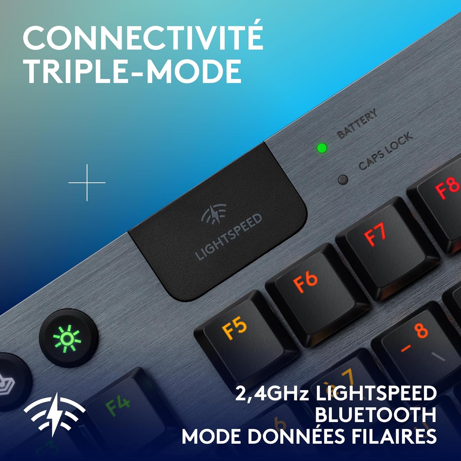 Logitech G915 TKL Tenkeyless LIGHTSPEED Clavier Gamer Mécanique, Switch ultra-plat GL Tactile, RGB LIGHTSYNC, Design élégant et mince, 40+ heures de jeu, Franais AZERTY - Noir