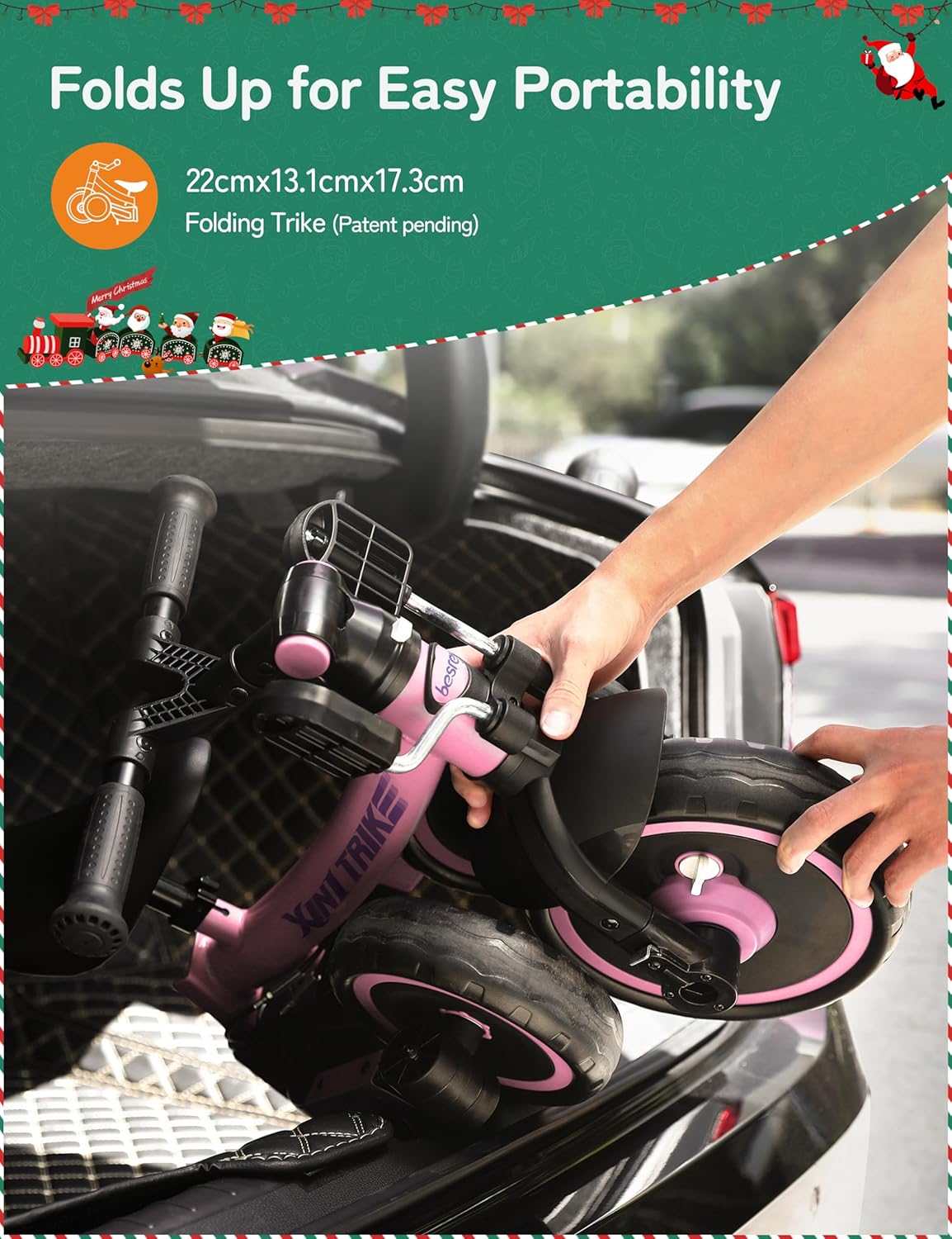 besrey 5 en 1 Tricycle Enfant bébé évolutif 1-4 Ans,Vélo Draisienne,Vélo sans Pédale,Noir