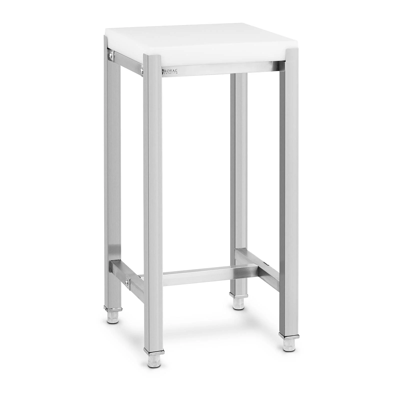 Billot boucherie 40 x 40 cm hauteur de travail 80 cm acier inoxydable / plastique (polyéthylène) 14_0004508