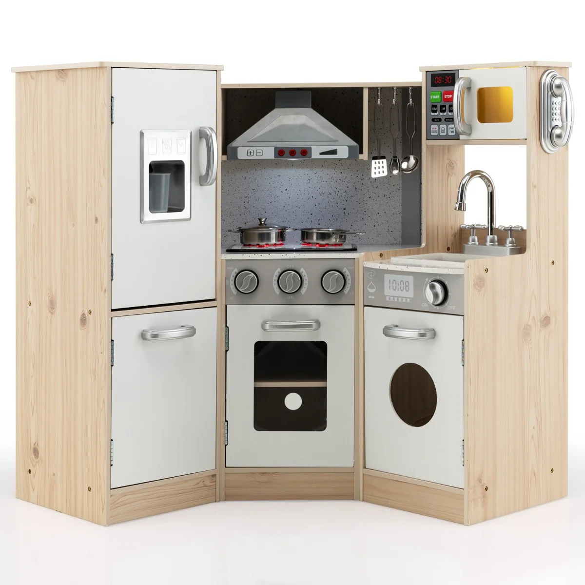 Cuisine enfants en bois XXL angle 105 x 49 x 85 cm ( l x l x h ) cuisine complet avec four lave linge 3 an+ 20_0006460