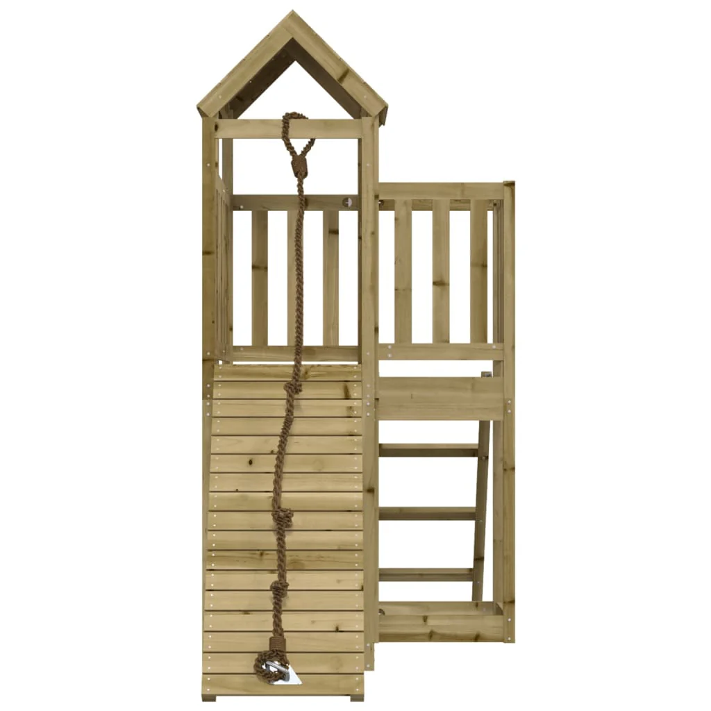 Maisonnette de jeu avec mur d'escalade 229 x 107 x 214 cm bois de pin imprégné 02_0004825