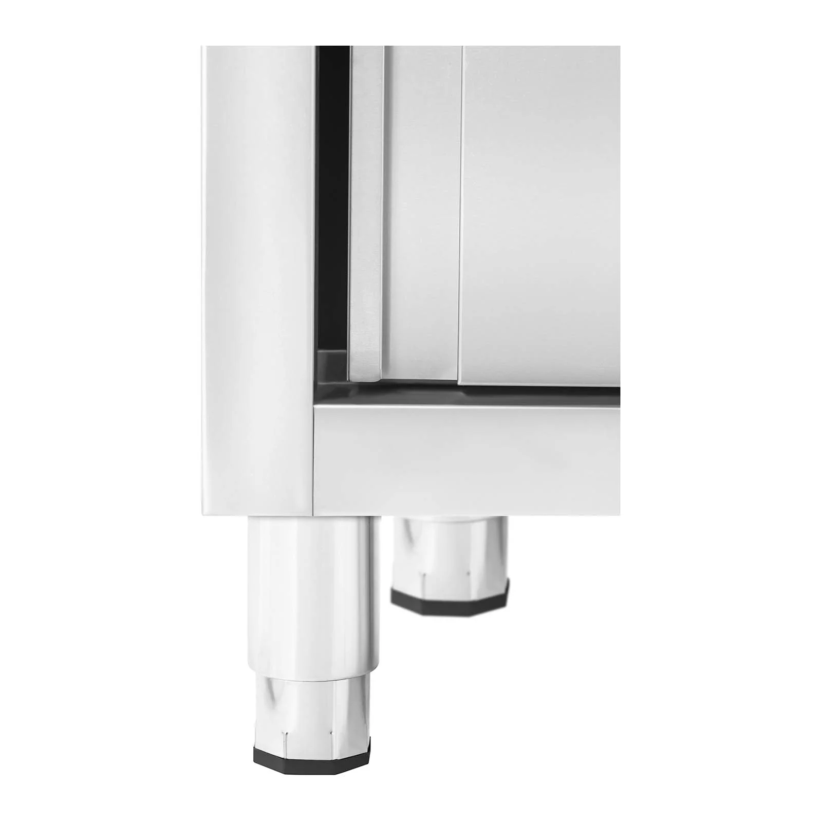 Plonge en inox professionnelle sur meuble bas armoire placard avec évier acier inoxydable (1 bac: 500 x 400 x 240 mm, hauteur du dosseret: 100 mm, pieds réglables) 14_0005019