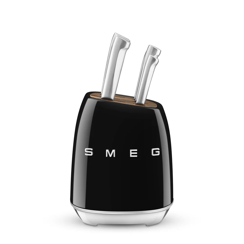 Bloc de 6 couteaux inox Noir Smeg