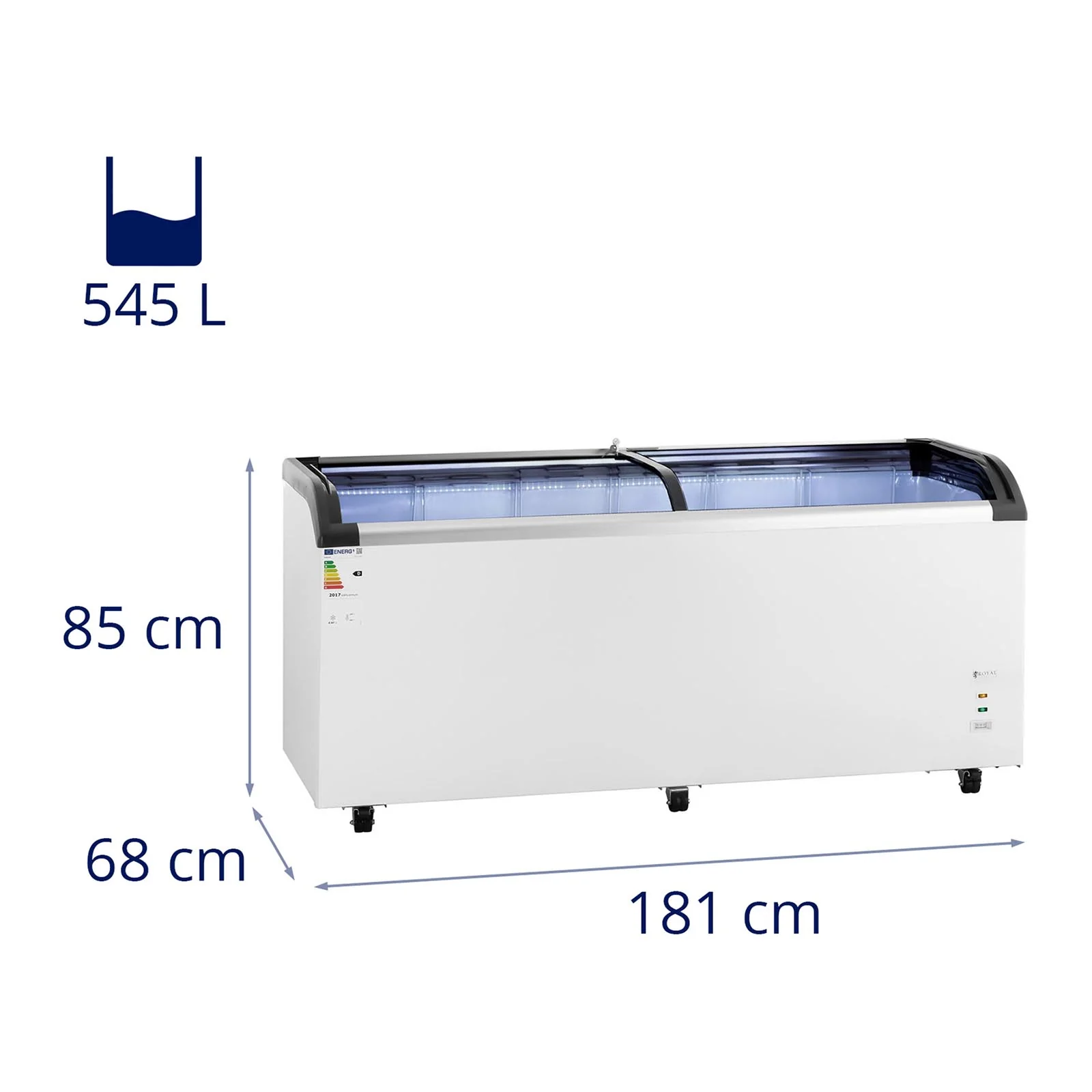 Grand congélateur coffre bahut horizontal professionnel (volume: 545litres réfrigérant: r290, puissance: 252watts, plage de température: -30 – 5°c, matériaux: acier/aluminium) 14_0005271