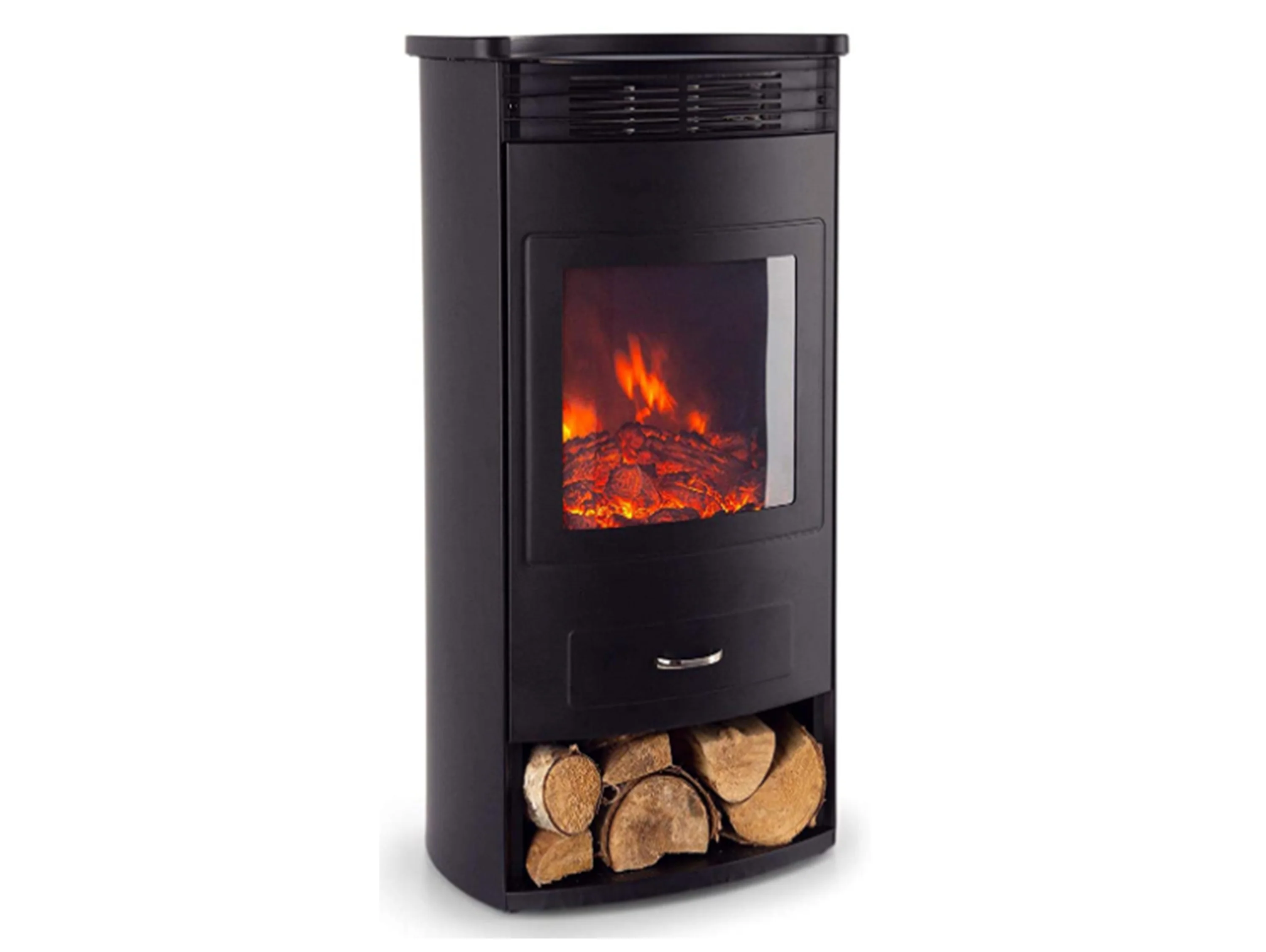 Poêle électrique en acier noir de 2000W