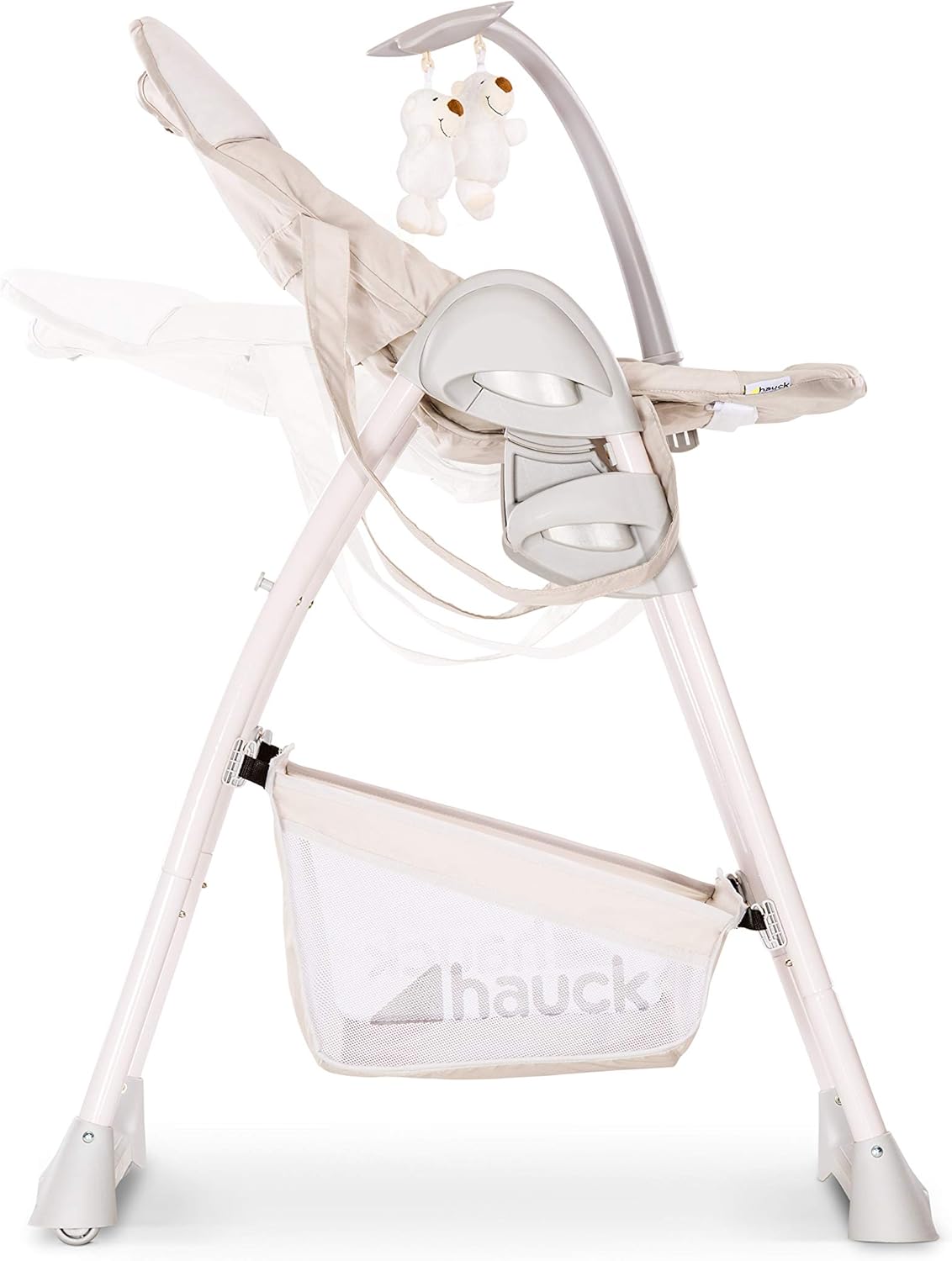 Hauck Chaise Haute Bébé Sit N Relax, Inclus Transat Bebe avec Arche de Jeux, Siège Enfant avec Plateau, Chssis Réglable en Hauteur avec Roues et Panier, Pliable - Wild Panda