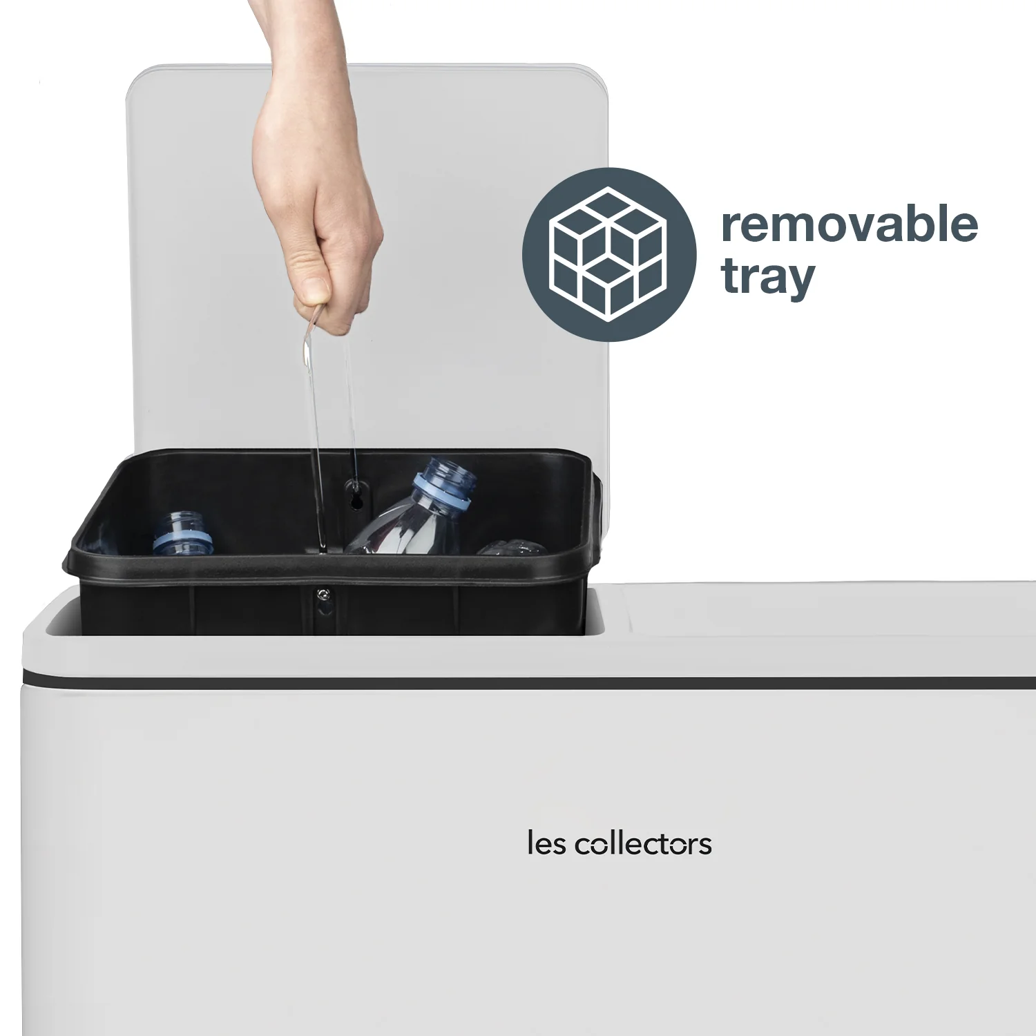 Poubelle de tri à pédale 2 x 30L, white edition - N°918 Les Collectors