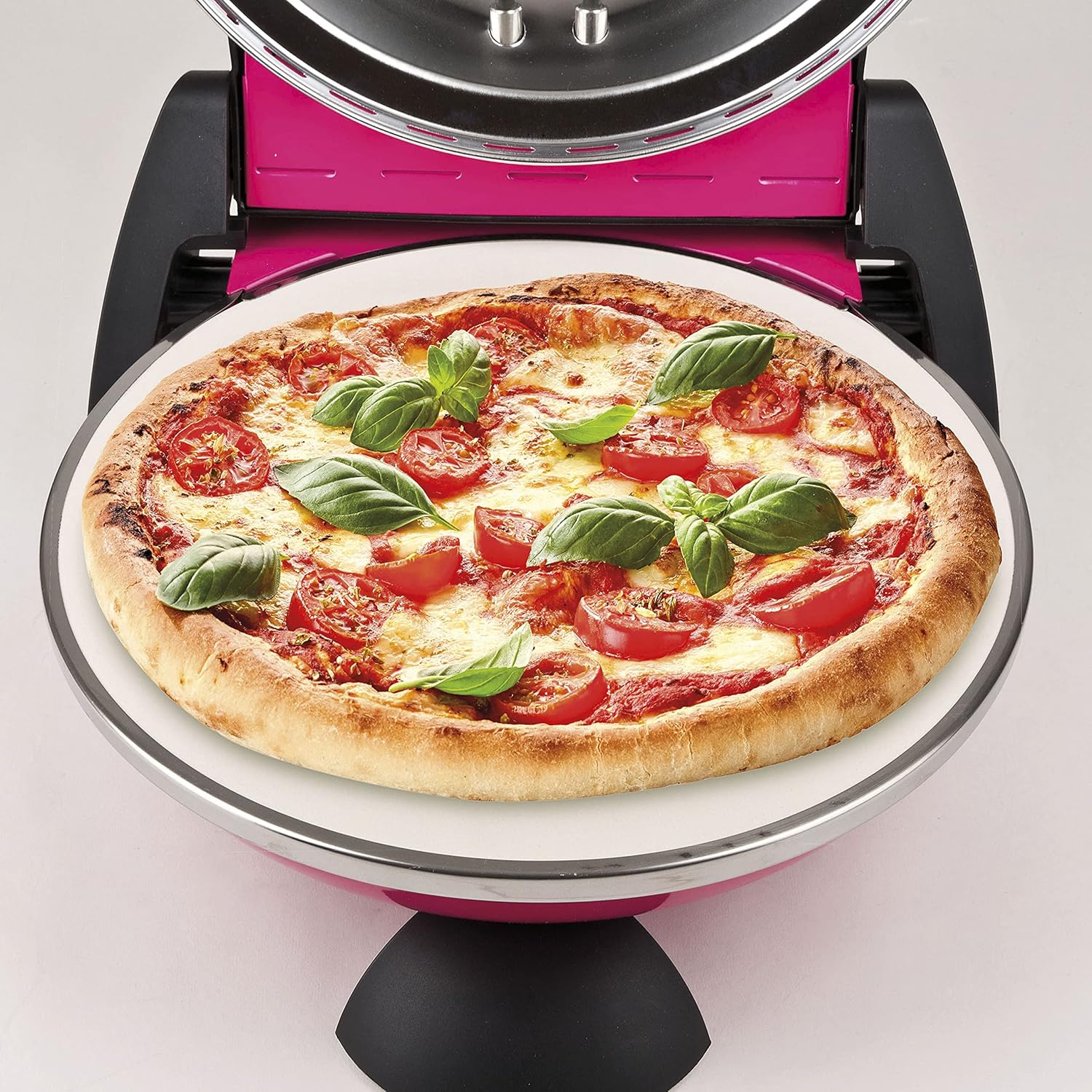 G3 Ferrari G10006 Pizza Exprimer Plaisir, Four Pizza, 1200 W, 400°C, Pierre Réfractaire (diamètre 31 cm), Minuteur 5', Livre de Recettes inclus, Noir