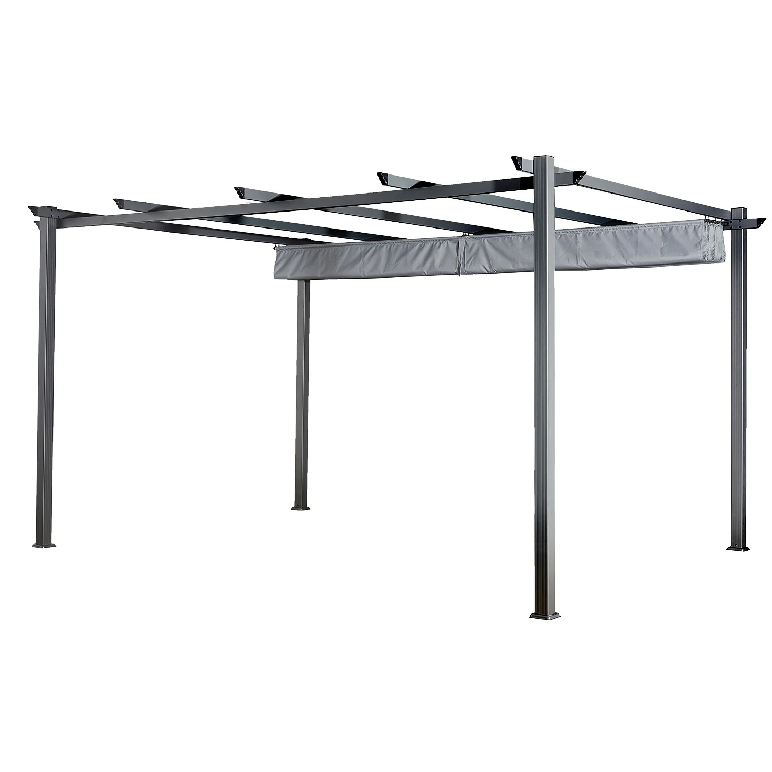 Pergola autoportante 3 × 4m CASSIS grise - structure aluminium Happy Garden