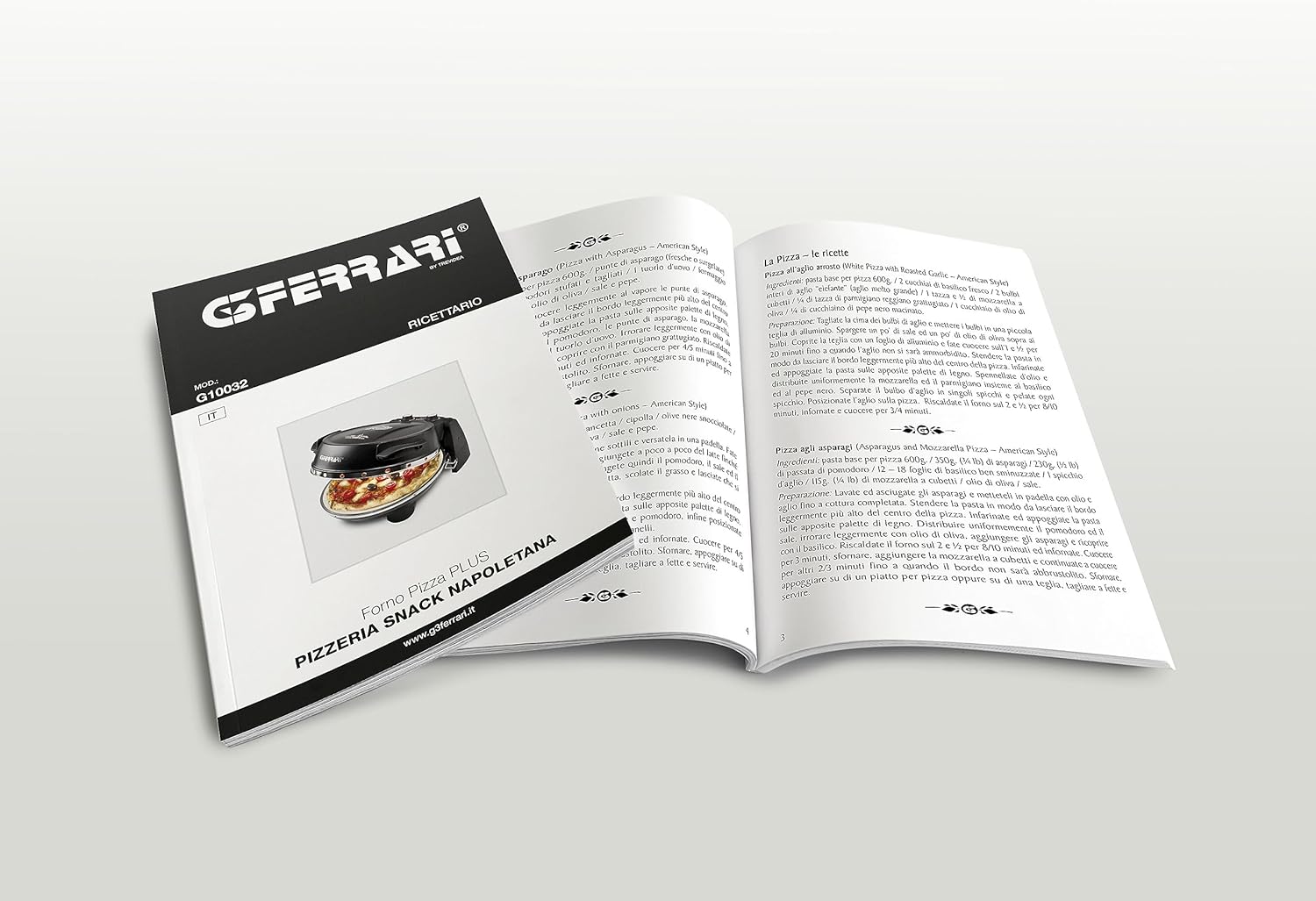 G3 Ferrari G10006 Pizza Exprimer Plaisir, Four Pizza, 1200 W, 400°C, Pierre Réfractaire (diamètre 31 cm), Minuteur 5', Livre de Recettes inclus, Noir