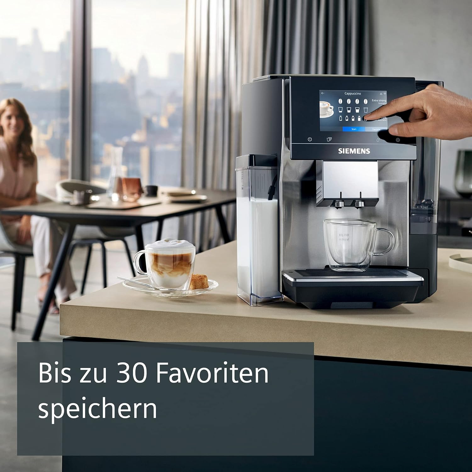 Siemens, machine à café automatique EQ900 TQ903D03, contrôle par l'application, écran tactile, mode barista, AromaBoost, réduction du bruit, broyeur premium, nettoyage à la vapeur, 1 500 W, inox