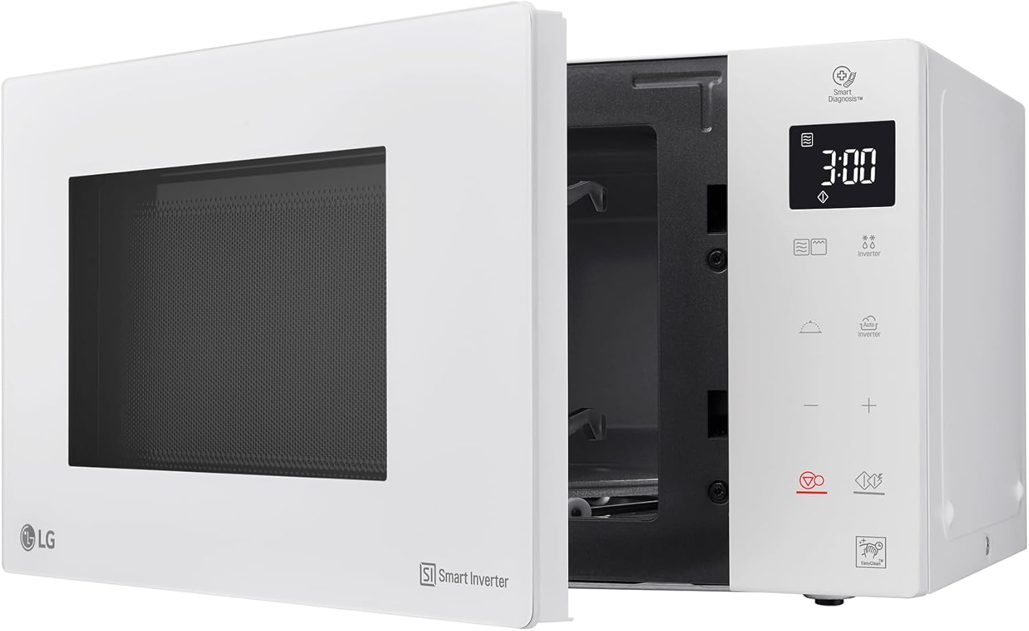 LG MH6535GDS Comptoir de cuisine Four à micro-ondes Smart Inverter avec gril à quartz, 25 L, 1000 W, programmes automatiques, niveaux de puissance réglables, cuisson à vapeur, noir