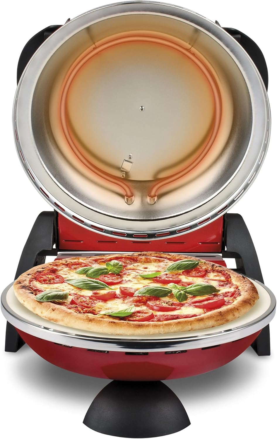 G3 Ferrari G10006 Pizza Exprimer Plaisir, Four Pizza, 1200 W, 400°C, Pierre Réfractaire (diamètre 31 cm), Minuteur 5', Livre de Recettes inclus, Noir