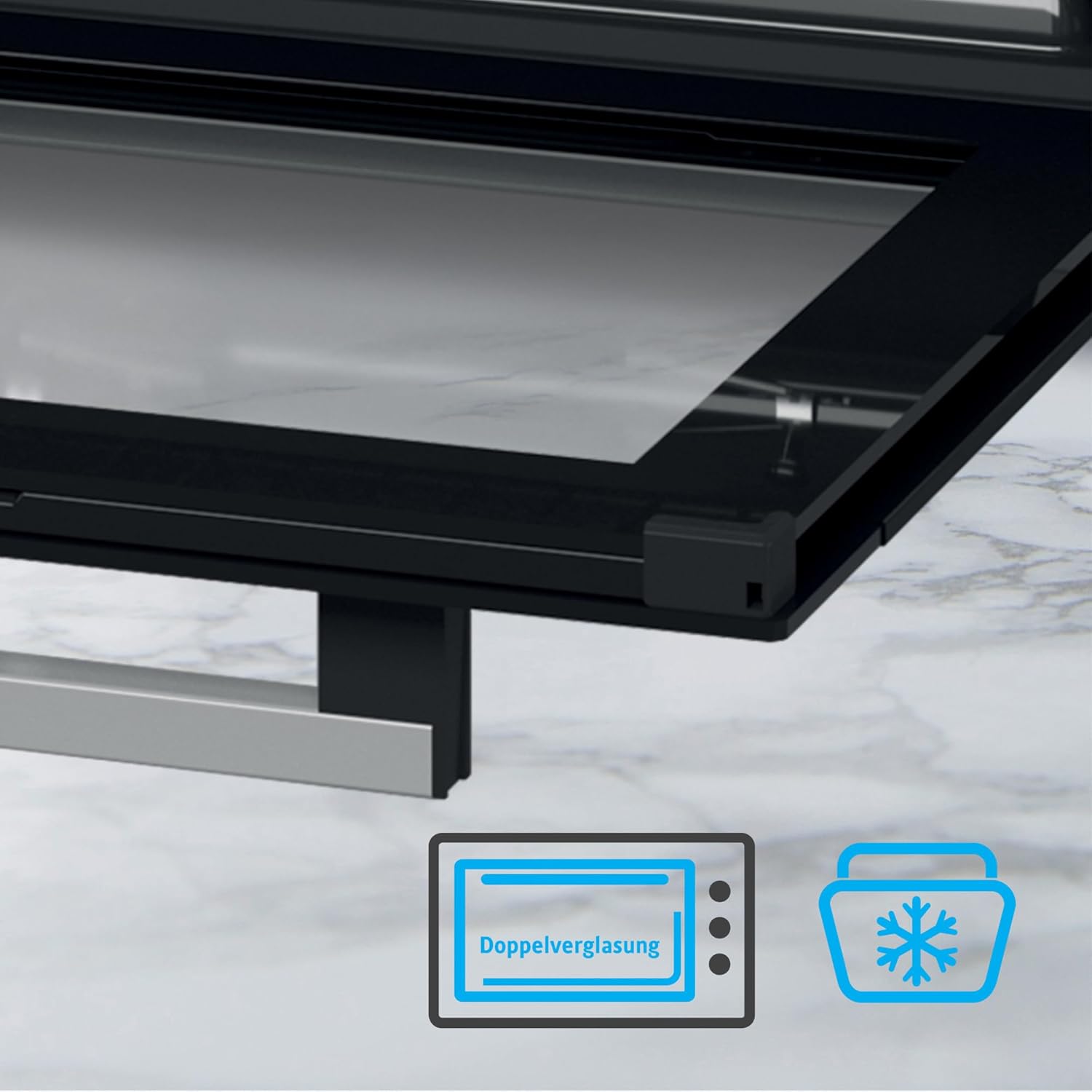 ICQN Mini Four Electrique 60l, 5 Fonctions, 40°-230°C, 2000 W, Anthracite Noir